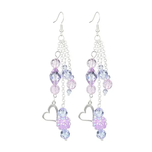 Brass Heart Dangle Earrings