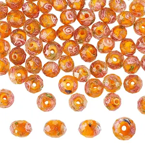 Handmade Gold Sand Lampwork Beads Strands