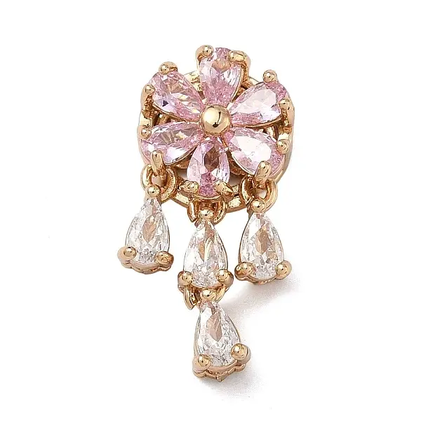 Brass Micro Pave Cubic Zirconia Pendants