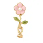 Flower Brass Enamel Fold Over Clasps