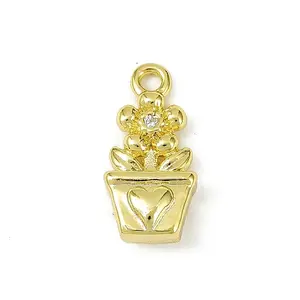 Brass Pave Clear Cubic Zirconia Pendants