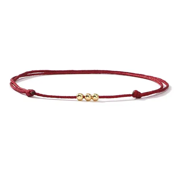 Brass Round Bead Braided Bracelets