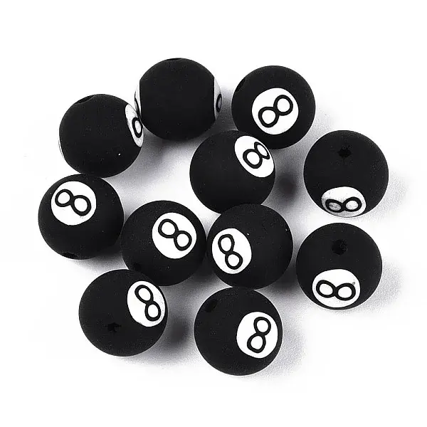 Handmade 8 Ball Polymer Clay Beads