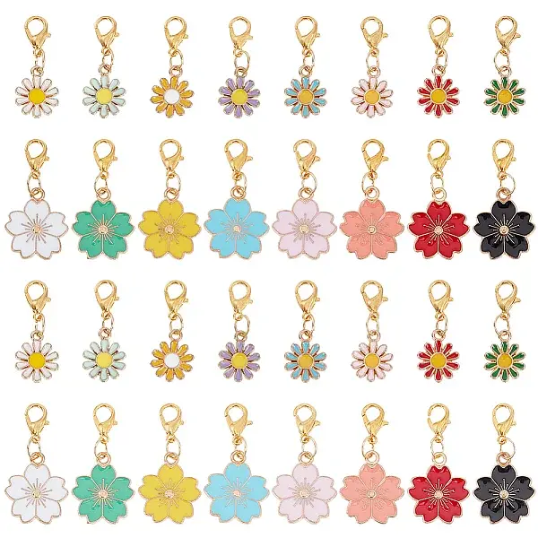 32Pcs 16 Styles Alloy Enamel Shoes Charms
