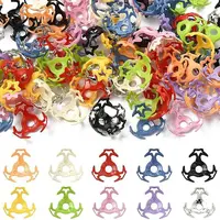 100Pcs 10 Colors Hollow Acrylic Bead Caps