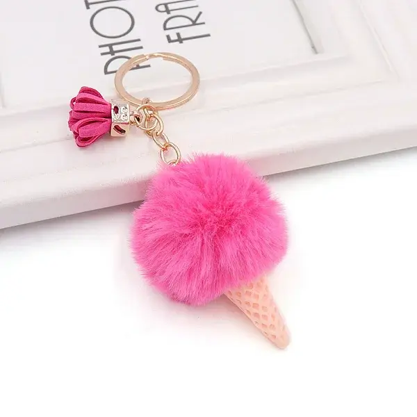 Ice cream Furry Pom-Pom Keychain