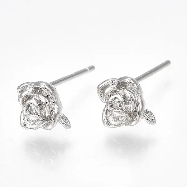 Brass Cubic Zirconia Stud Earring Findings