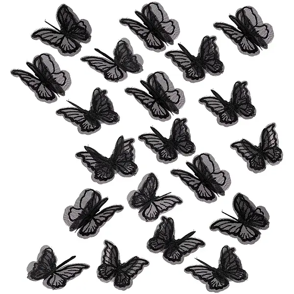 40Pcs Polyester Butterfly