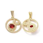 Brass Micro Pave Cubic Zirconia Pendants