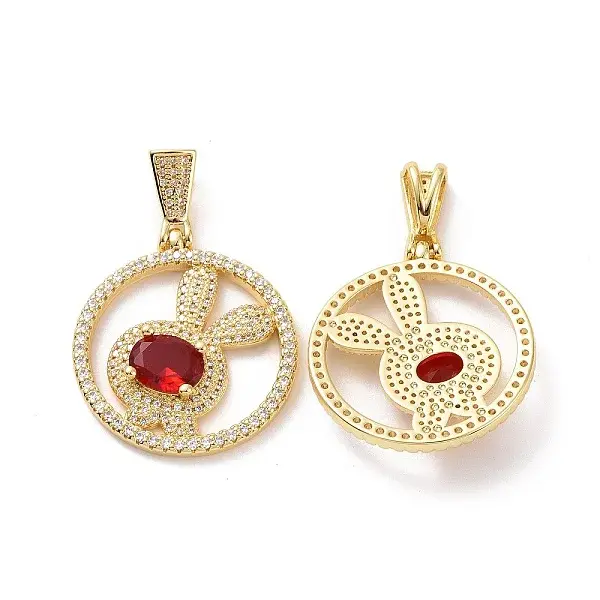 Brass Micro Pave Cubic Zirconia Pendants