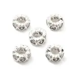 Brass Micro Pave Clear Cubic Zirconia Beads