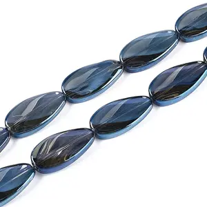 Electroplate Transparent Glass Beads Strands