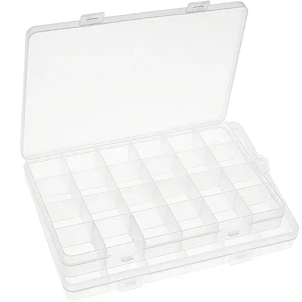 2Pcs Plastic Bead Storage Containers