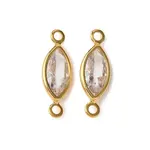 Brass Pave Clear Cubic Zirconia Connector Charms