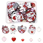 38Pcs 10 Styles Alloy Enamel Charms