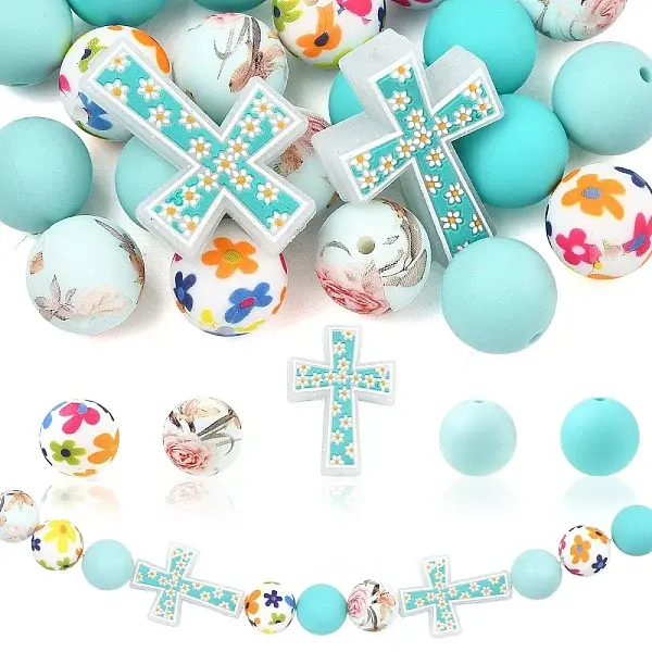 22Pcs Silicone Focal Beads