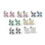 Rack Plating Brass Micro Pave Cubic Zirconia Stud Earrings