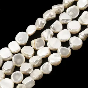 Electroplated Shell Pearl Beads Strands