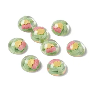 Transparent Flower Resin Cabochons