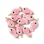 10Pcs Handmade Porcelain Fish Pendants
