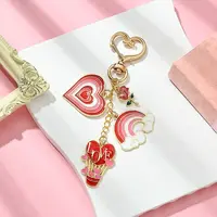 Heart Hot Air Balloon Alloy Enamel Pendant Decoration