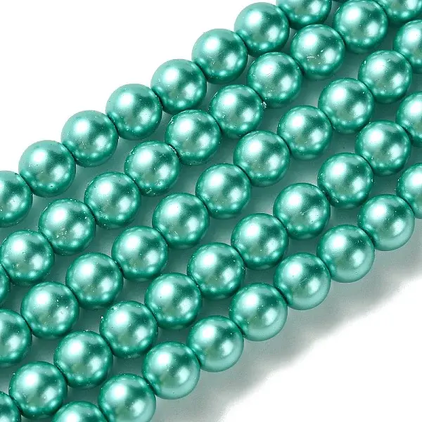 Eco-Friendly Dyed Glass Pearl Round Beads Strands