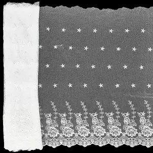 3 Yards Polyester Embroidery Flower Mesh Fabric