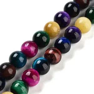 7 Colors Natural Tiger Eye Beads Strands