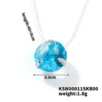 Flat Round Plastic Pendant Invisible Cord Necklaces for Women