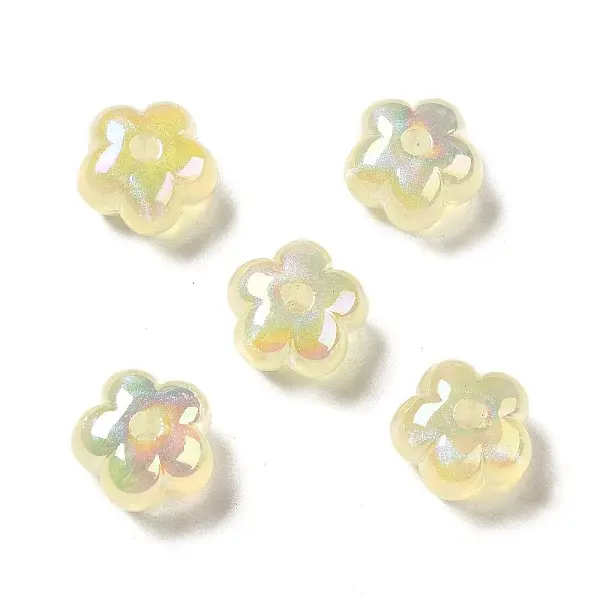 UV Plating Rainbow Iridescent Acrylic Beads