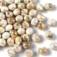 50Pcs UV Plating Opaque Acrylic Beads