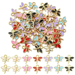 50Pcs Alloy Enamel Charms