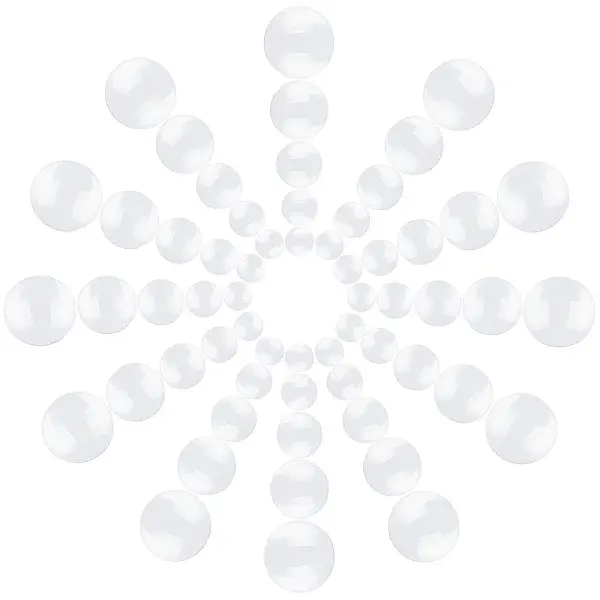 100Pcs 5 Styles Transparent Glass Cabochons