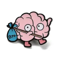 Funny Bye Brain Enamel Pins