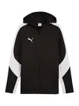 PUMA Športová mikina so zipsom 'TeamEvostripe'  čierna / biela