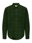 Only & Sons Košeľa 'ONSWILLIAM'  tmavozelená / biela