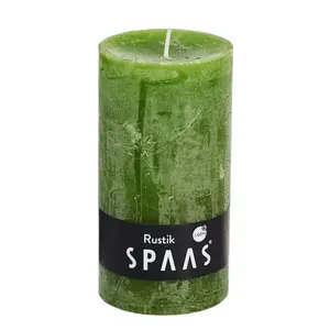 Stĺpová sviečka SPAAS RUSTIK 13 cm zelená