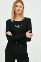 Tričko s dlouhým rukávem Pepe Jeans černá barva