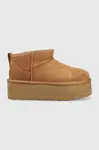 Semišové sněhule UGG W Classic Ultra Mini Platform