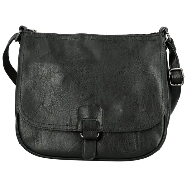 Trendy dámská koženková crossbody kabelka Gertha, černá