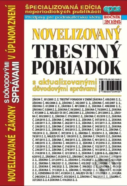 Novelizovaný Trestný poriadok