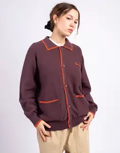 Service Works Blanket Stitch Cardigan BROWN L