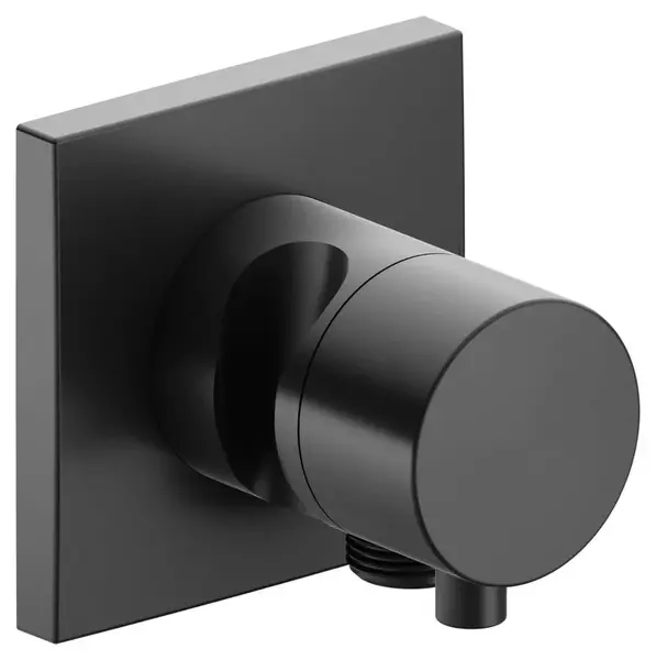 Keuco IXMO - Uzavírací ventil pod omítku, s připojením a držákem sprchy, černý chrom kartáčovaný 59541131202