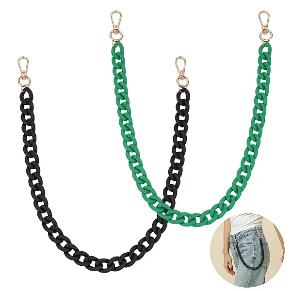2Pcs Acrlic Curb Chain Bag Extender Chains