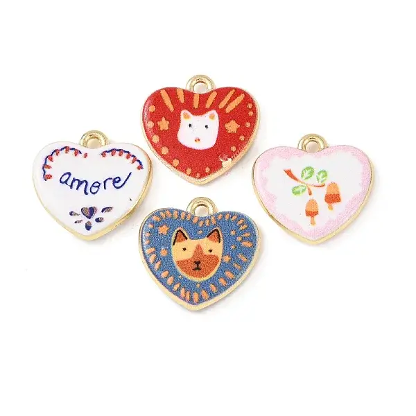 Double Face Printed Alloy Pendants