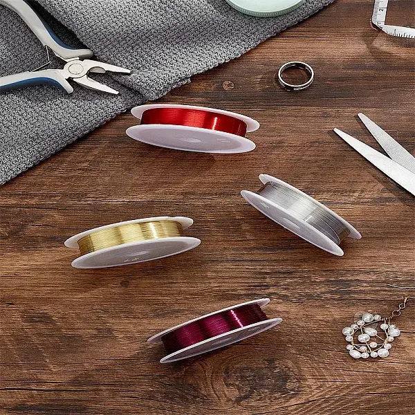 4 Rolls 4 Colors Copper Wire for Jewelry Making