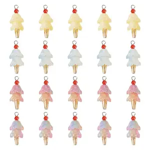 20Pcs 4 Styles Glass Ice Cream Pendants