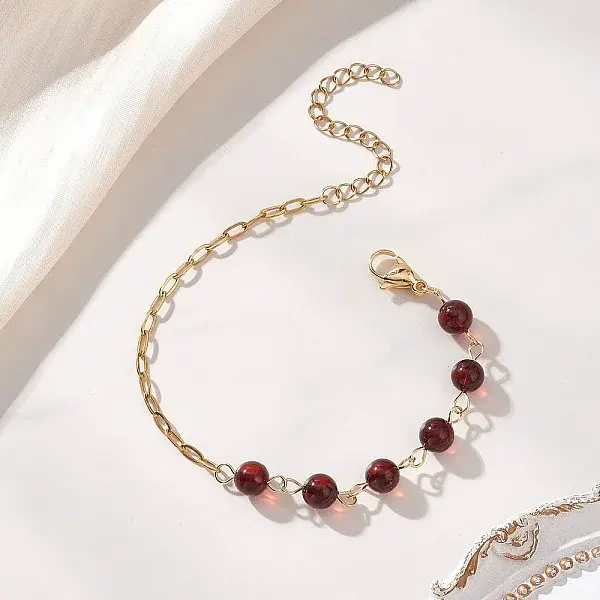 Natural Amber Beads Link Bracelets