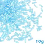 10G Transparent Colours Rainbow Glass Bugle Beads