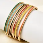 304 Stainless Steel Enamel Hinged Bangles for Women